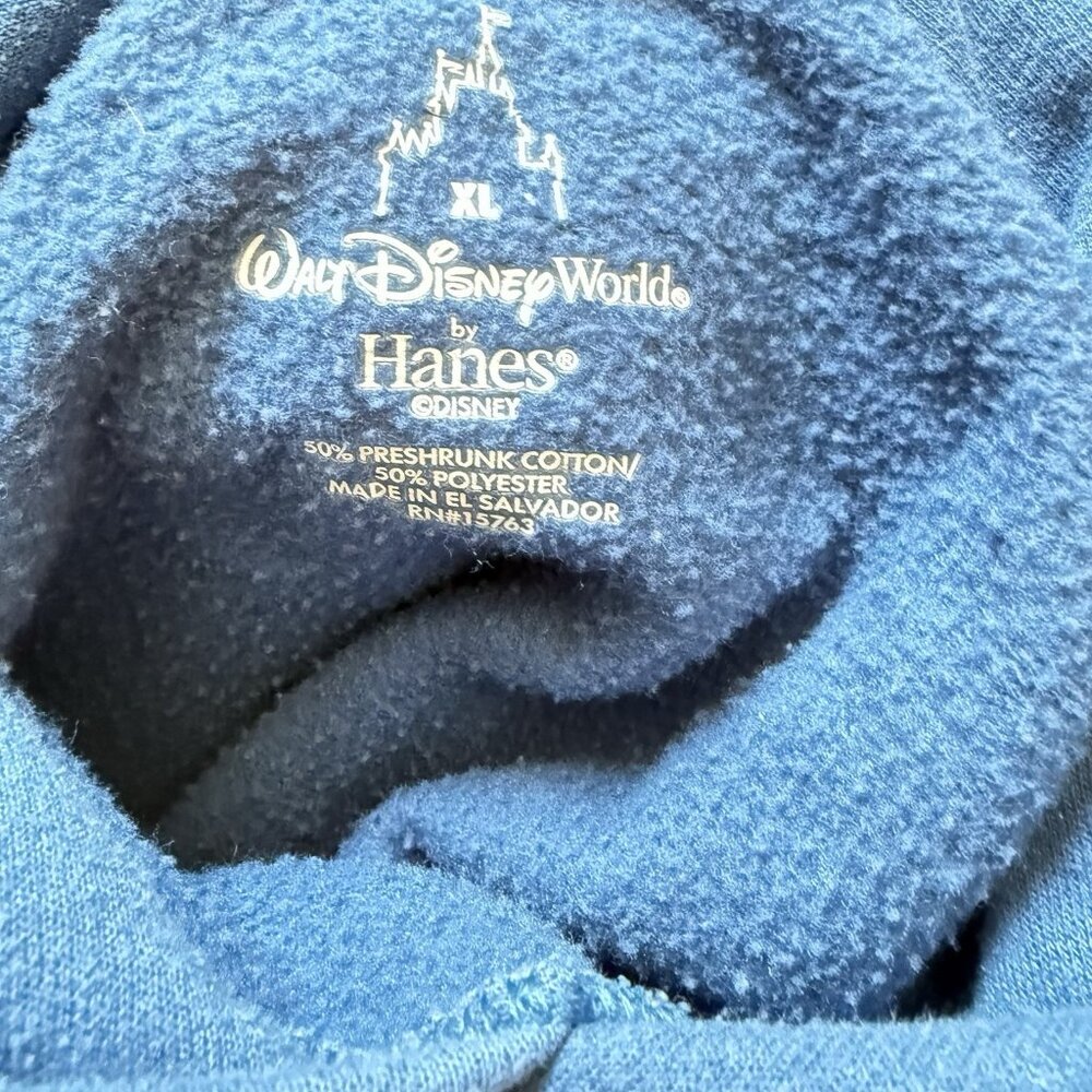 Walt Disney World Youth Hooded Sweatshirt Sz XL Blue Full Pull Over Mickey Hanes - Picture 7 of 7